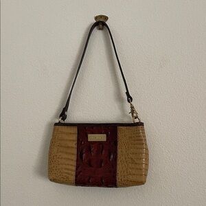 Brahmin  Brown and Red Croc-Embossed Shoulder Bag